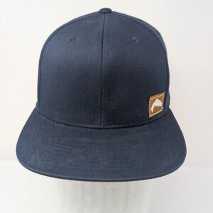 SIMMS Men's Black Flat Brim Snapback Baseball Hat Flexfit Tech Fishing Cap